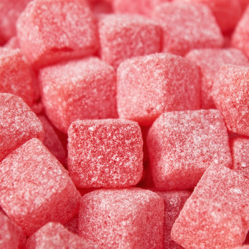 Close-up of WELLF watermelon sours creatine gummies, sugar-free and vegan with 5g creatine per serving