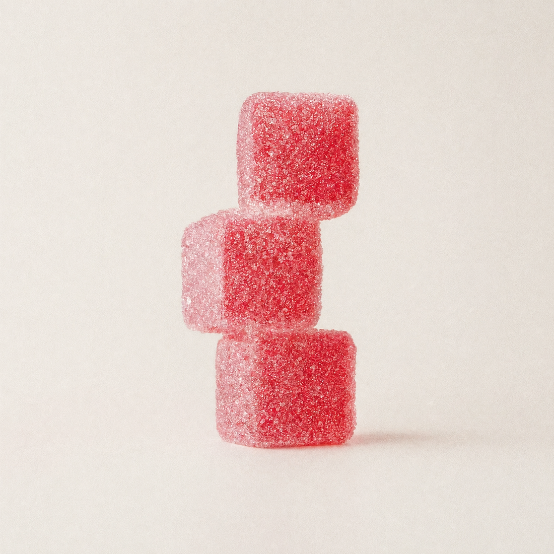 Stack of WELLF Watermelon Sours creatine sweets, sugar-free and vegan with 5g creatine monohydrate per serving